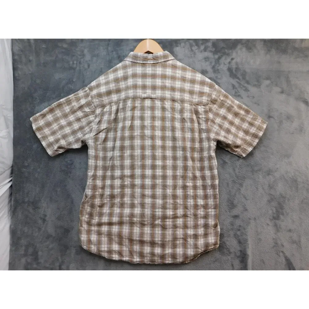 The North Face A5 Series Shirt Men Medium Brown Plaid Short Sleeve Button Hiking